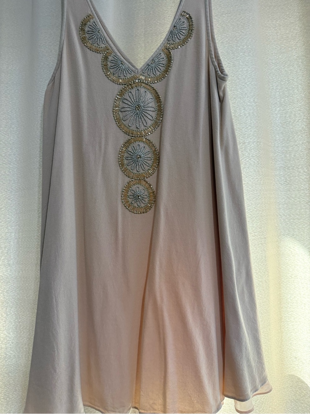 Lilly Pulitzer Beige Beaded V-Neck Camisole